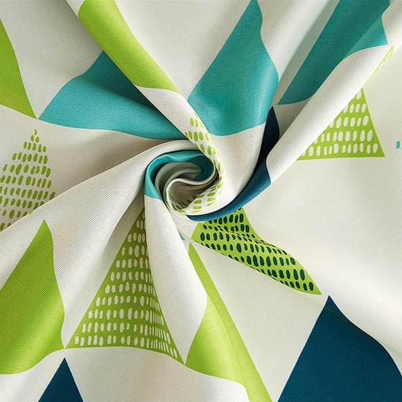 Set of 4 Curtains - Geometric Triangle Pattern Length 84” - Picture 7 of 9